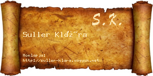 Suller Klára névjegykártya